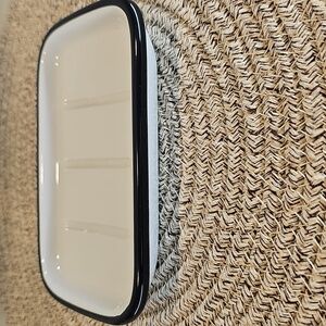 New Hearth And Hand White Soap Dish with Black Trim